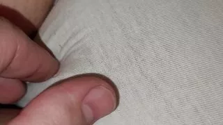 Spitting and Rubbing Cameltoe Hairy Hot Pussy