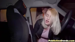 Driving slut public fucked in car outdoor by instructor
