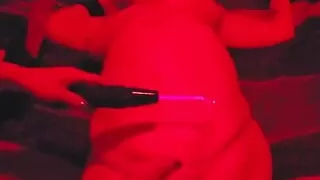 Our new violet wand on my bound wife