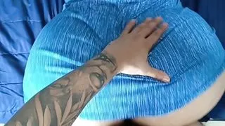 I found my friend recording a video for her boyfriend and her huge ass seduced me so much that I fucked her