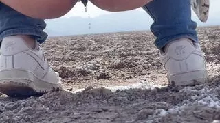 Piss on natural ground