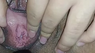 DAMN, horny wet pink hole, slut love to pulse your boner on my fingers until you cum
