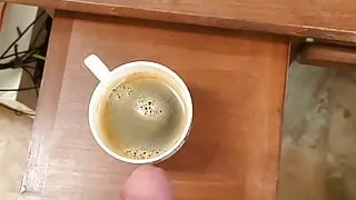 Putting cream in my coffee