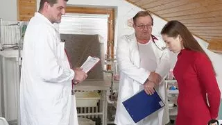 Genital exam make fitness babe Nensi Fox cum hard