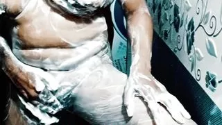 Shawar show boobs malish in bathroom.