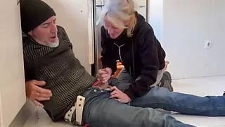 Hot Wife Blowjob to the Plumber in My Kitchen