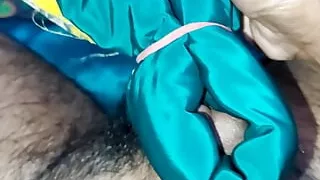 Satin silk handjob porn - Satin crap salwar fabric rubbing on dick head (125)