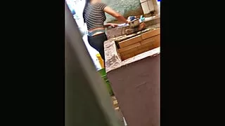 Pervert Stepbrother Records His Cute Little Sister Washing Clothes And Then Fucks Her