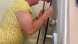 Sissy sloppy dildo sucking dreaming of real cock