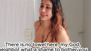 Neighbor Comes To Her Neighbor's House So She Won't Be Alone And Get Fucked Hard- Pov- English Subtitles