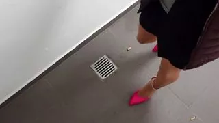 I walk in my glitter high heels and Wolford pantyhose