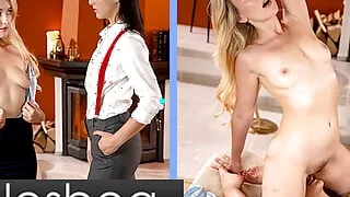 Lesbea Blonde babe Ann Joy and Czech romantic lesbian scissoring orgasm