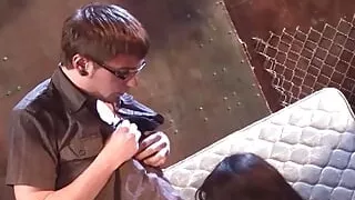 Black girl is eager to taste his big white dick