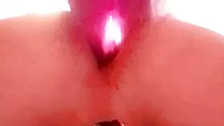 Fat dildo destroys my hole hard