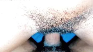 Horny hairy pussy fucked with big cock creampie