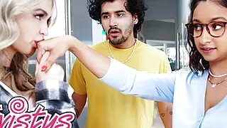 TWISTYS - Lilly Bell Tosses Her BF Outside To Show Hailey Rose How Good Are Her Licking Skills