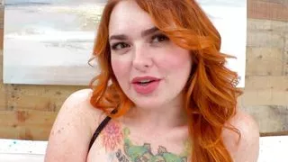 Curvy Ginger Babe Adora Bell Stimulates Her Hairy Muff Using Toys