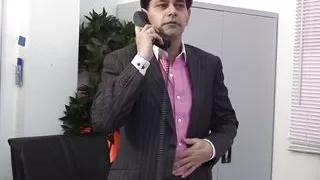 The Perverted Boss Hardcore Drills His Two Blonde Secretaries on the Desk