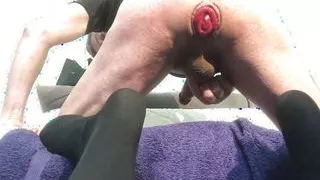 magnificent final cumshot after a nice anal insertion