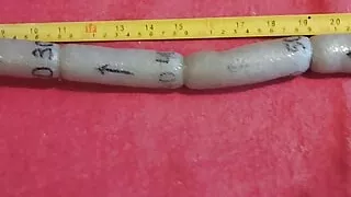 My ass pushes out a long sausage toy with a diameter of 32mm and a length of 1 meter
