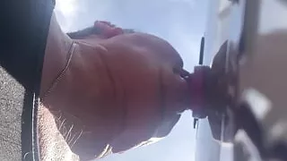 Solo sissy dildo ass to mouth with deepthroat gagging