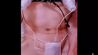 Japanese  boy nipple masturbation with nippledome and penis was erected