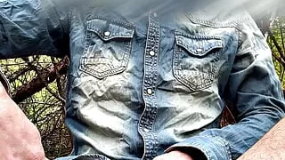 Outdoor Ruined Cumshot In Chastity Cage