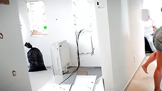 Naughty housewife fucks with the architect working at her house.