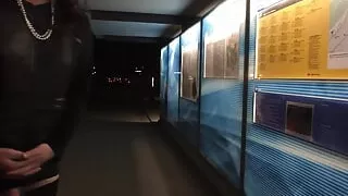 Exhibitionist Crossdresser caught at public train station