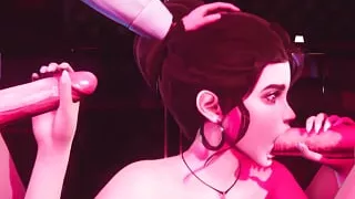 A student got fucked by two dicks in a club l 3D anime hentai uncensored SFM