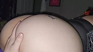 Purple heart panties, fingering, handjob, bj with swallow