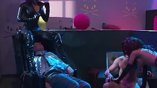 The Catwoman Is Enjoying Getting Drilled Hard with Her Friends in the Dark Lair