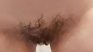 Hairy Chick Takes a Shower and Washes Sperm From Her Flooded Ass After Anal Sex
