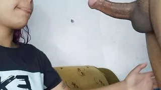 I love the delicious way my stepsister's slut sucks cock