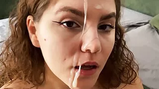 Fucking My Neighbor While My Wife Is Away - Big Cumshot on Her Face