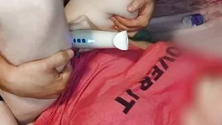 Pounding this Milfs Tight Wet Pussy While she Vibrates her Clit until She Cums From a very Large intense Orgasm