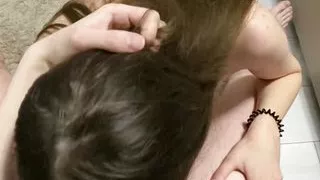 Stepsister sucks my dick under the table while I do my homework