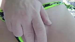 321 Teen Student Fingers My Pussy in a Pool in Front...ryone - It's Very Risky with Strangers Near- Misscreamy