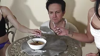 Sadistic Brat Girls Humiliation Feeding!