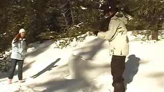 Snow angels flashing the camera