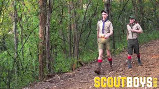 Barebacks Twink Ian Along Outdoor Trail - Cole Blue