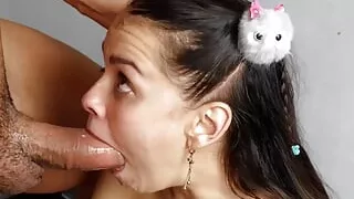 Face Fuck Tour - Cute Yessica Bunny's Mouth Full Against The Wall