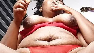 Thick Thighs Hotwife Fucking Big Dildo And Squirting In Red Panties