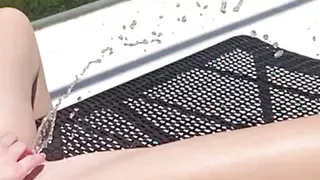 Tanning College Babe Doesn't Get Up To Pee