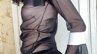 The nun shows off her outfit and excites