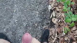 Walking nude on a trail.