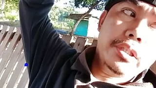 Outdoor exhibition on the side of the road