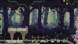 Flip Witch Pixel HENTAI Game Ep.8 gender bender witch and giant goblin queen catfight !