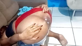 Delicious brunette's perky asshole, cuckold can't know