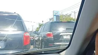 Thick Thighs Milf Masturbating and Squirting In Lagos Traffic - Mara Exotic